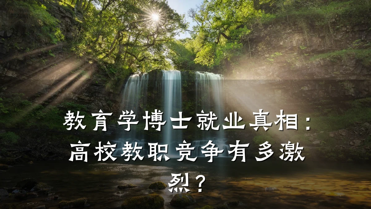教育学博士就业真相:高校教职竞争有多激烈?
